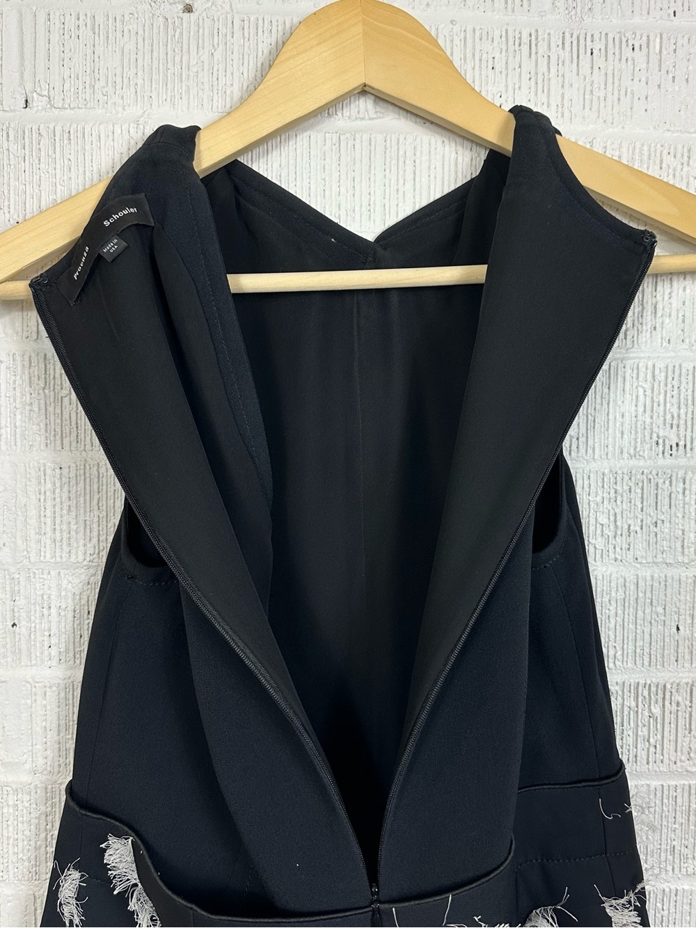 Proenza Schouler Womens Sleeveless Belted Dress Black Apron Size 8 - Picture 10 of 12